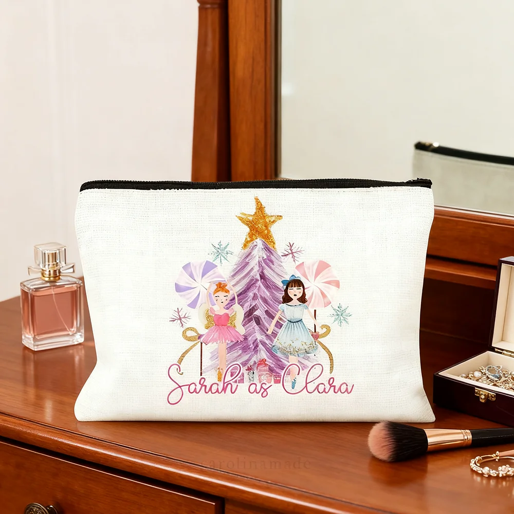 حقيبة مكياج مخصصة لفتاة راقصة الباليه هدايا عيد الميلاد للأطفال حقيبة تخزين لطيفة لعطلات الشتاء حقيبة أدوات الزينة للسفر