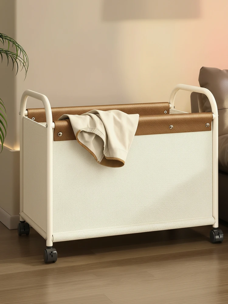 

Большая корзина для белья на колесиках, портативная, роскошная, для домашнего использования, креативная, в стиле ретро, из ткани, для хранения одежды