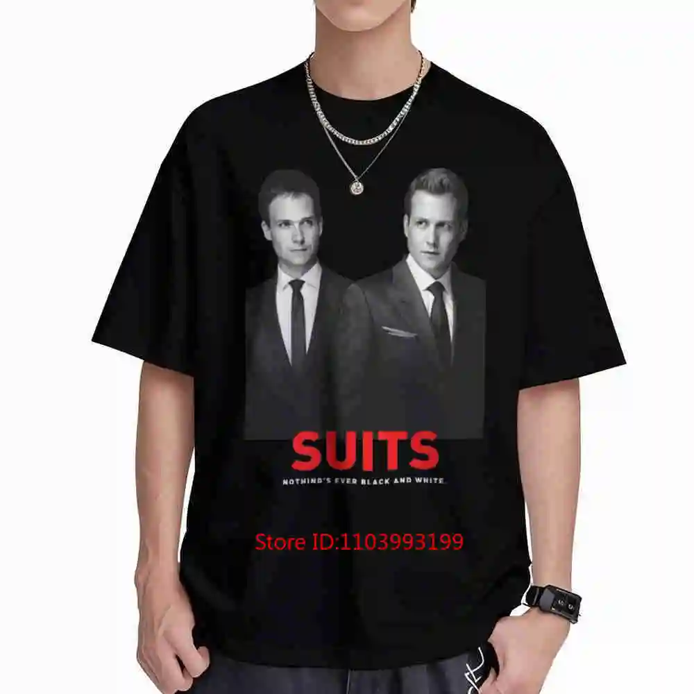 Harvey Specter Mike Ross Suits Short Sleeve Tee 100% Cotton T-Shirt