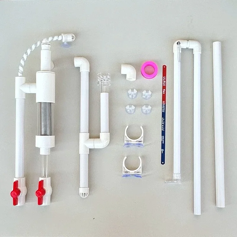 Aquarium Siphon Feces Separation Device Wall Mount Duckbill Water Outlet Anti-spill DIY Bottom Filter Transformation Pipe