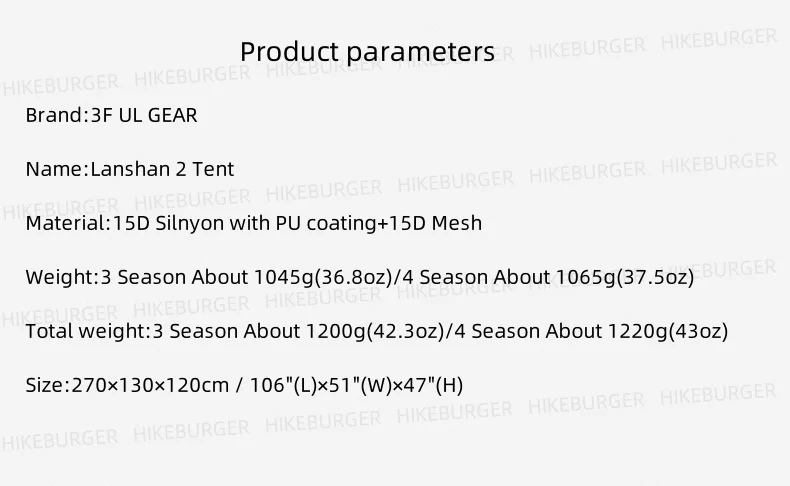 3F UL GEAR 2026 Lanshan 2 Zelt Outdoor Camping 15D SilNylon Zelt Ultraleicht Tragbar Wasserdicht Stangenloses Zelt für Wandern und Backpacking – Detail 2