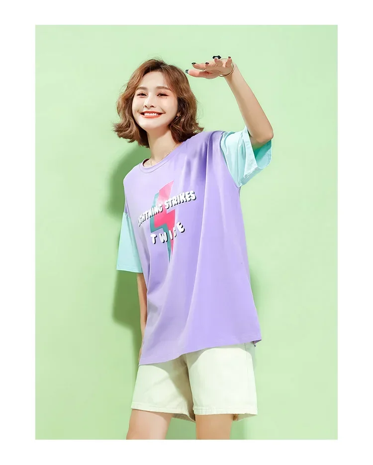 T-shirt graphique pour femmes et filles, vêtements décontractés, liquimanquer de code cassé, B1XS297