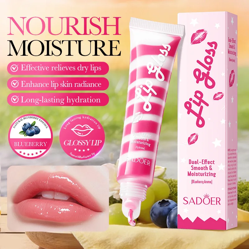 SADOER Aroma Lip Gloss Moisturizing Lipstick Plump Lip Tint Relieve Dryness Long Lasting Hydration Enhance Lip Radiance Cream