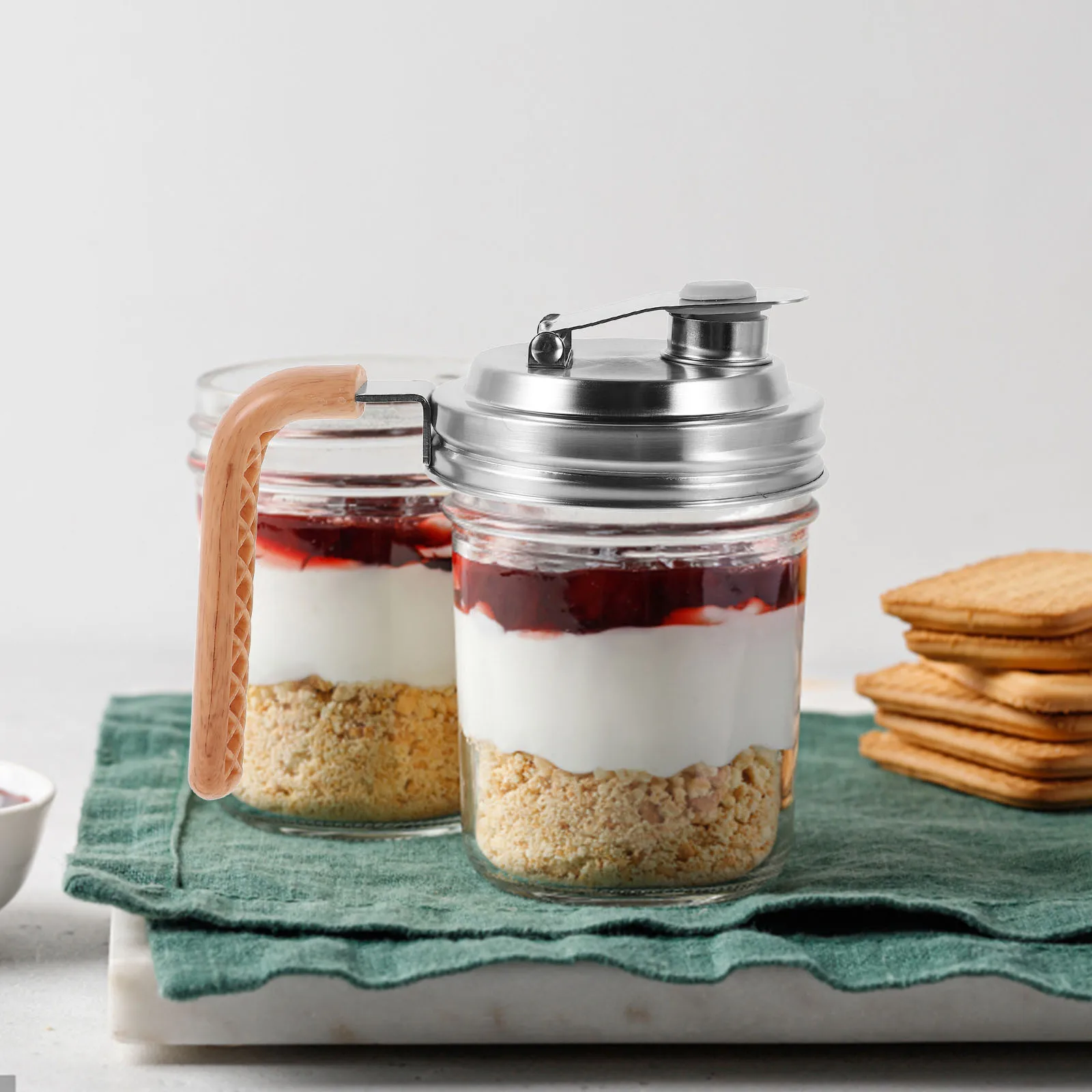 

Alipis Jar Lid with Spout Wide Mouth Replacement Drinking Cover for Jars