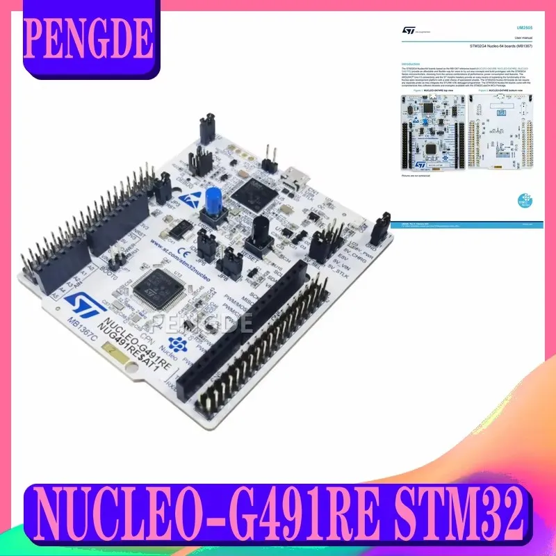 

Плата разработки NUCLEO-G491RE STM32 Nucleo-64 с микроконтроллером STM32G491RET6 поддерживает подключение Arduino и ST morpho.