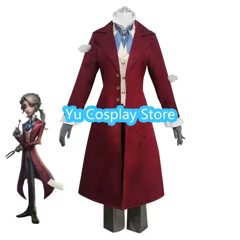 Game Identity V Composer Frederick Kreiburg Cosplay Costume Red Party Suit Coat Top Pants Hallween Uniforms Custom Made