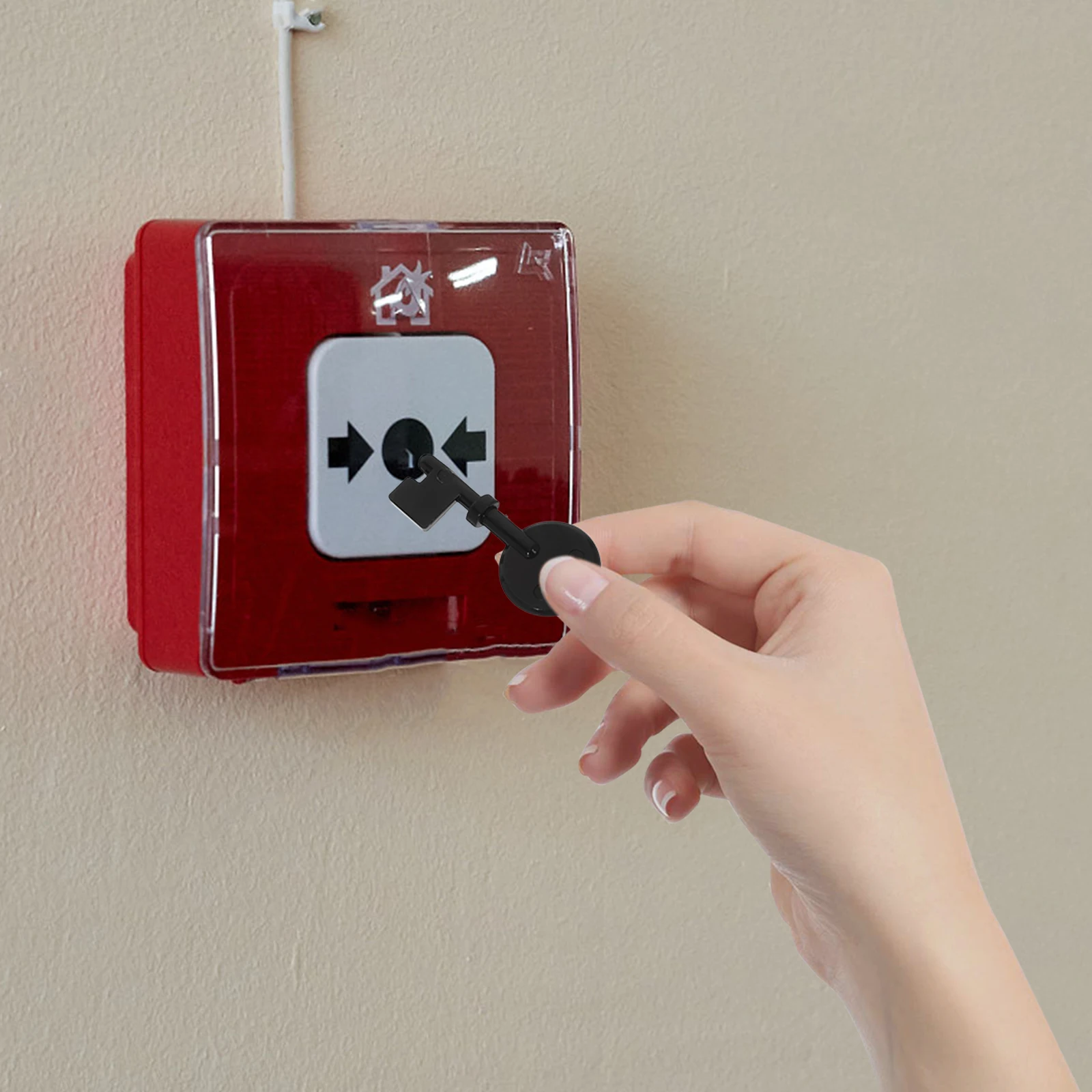

6pcs Black Outdoor Reset Keys for Emergency Alarm Buttons Reusable Repair Switch Durable Plastic Easy Manual