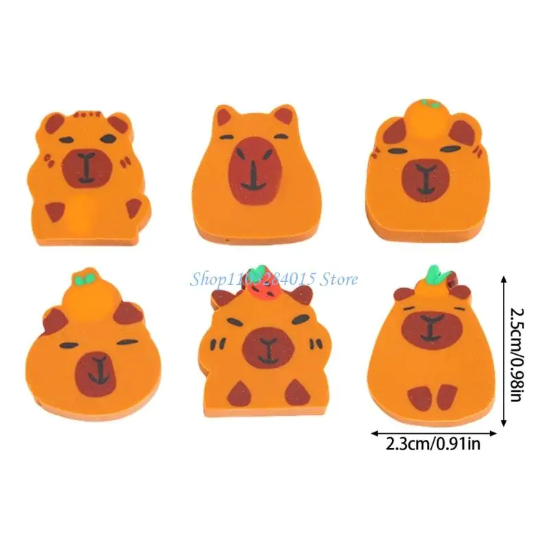 R6FF 10 PCs Kreative Radiergummi Capybara Eraser Schöne Tierstiftgummis für Schüler