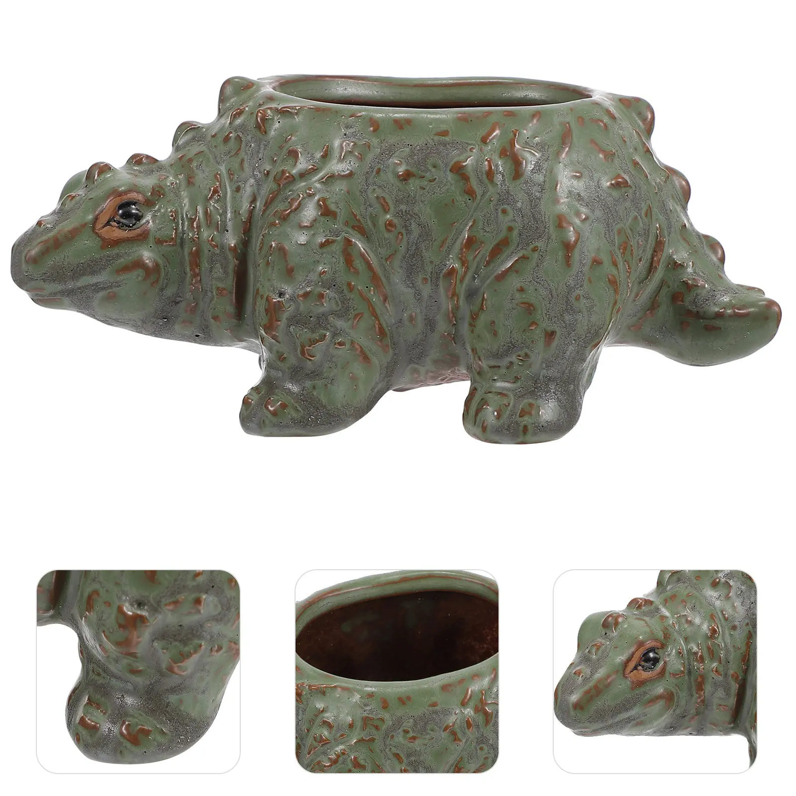 

1Pcs Dinosaur Flowerpot Creative Ceramic Planter Home Decorative Succulent Plants Pot Garden Decoration Artware