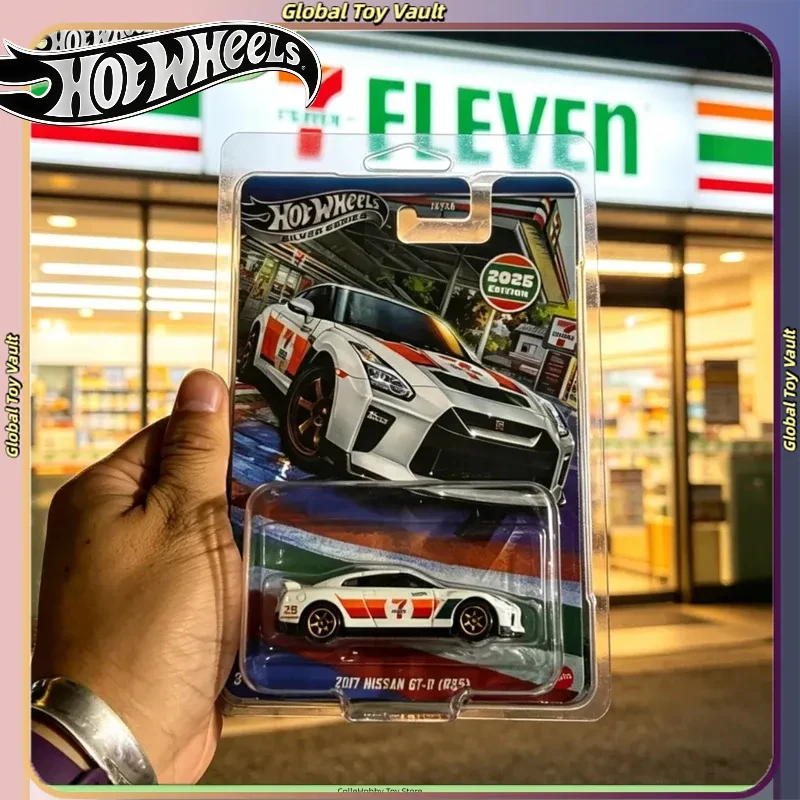 Hot Wheels 1/64 Diecast Car Model 2017 Nissan Gt-R R35 7-Eleven 2026 Edition Collectible Vehicle Toy Adult Hobbyist Hobby Gift