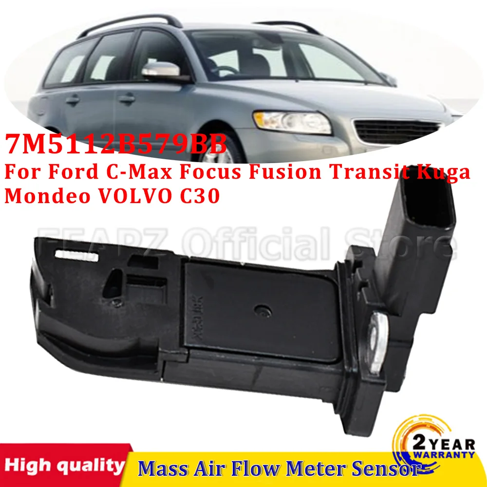 

Датчик массового расхода воздуха (ДМРВ) 7M5112B579BB 7M51-12B579-BB 1480570 для Ford C-Max, Focus, Fusion, Transit, Kuga, Mondeo, VOLVO C30