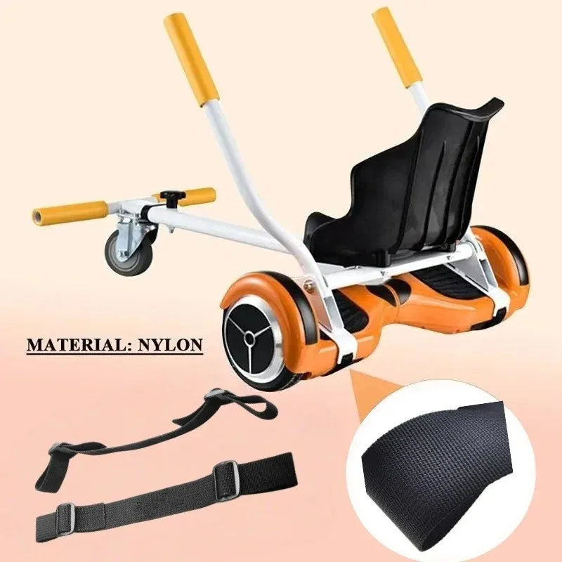 2 Set Adjustable Nylon Hoverkart Straps, Replacement Webbing Belt with Tri-Glide Buckle Fixing Accessory for Hoverboard Kart Set