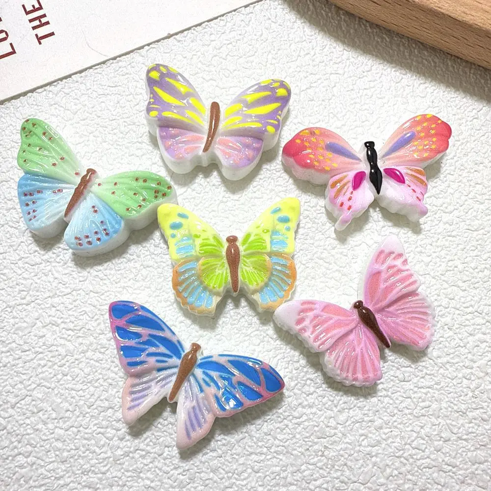

Miniature Resin Flatback Cabochon Gradient Butterfly DIY Decal for Dollhouse Scrapbooking Decoration Crocs Charm Fridge Magnet