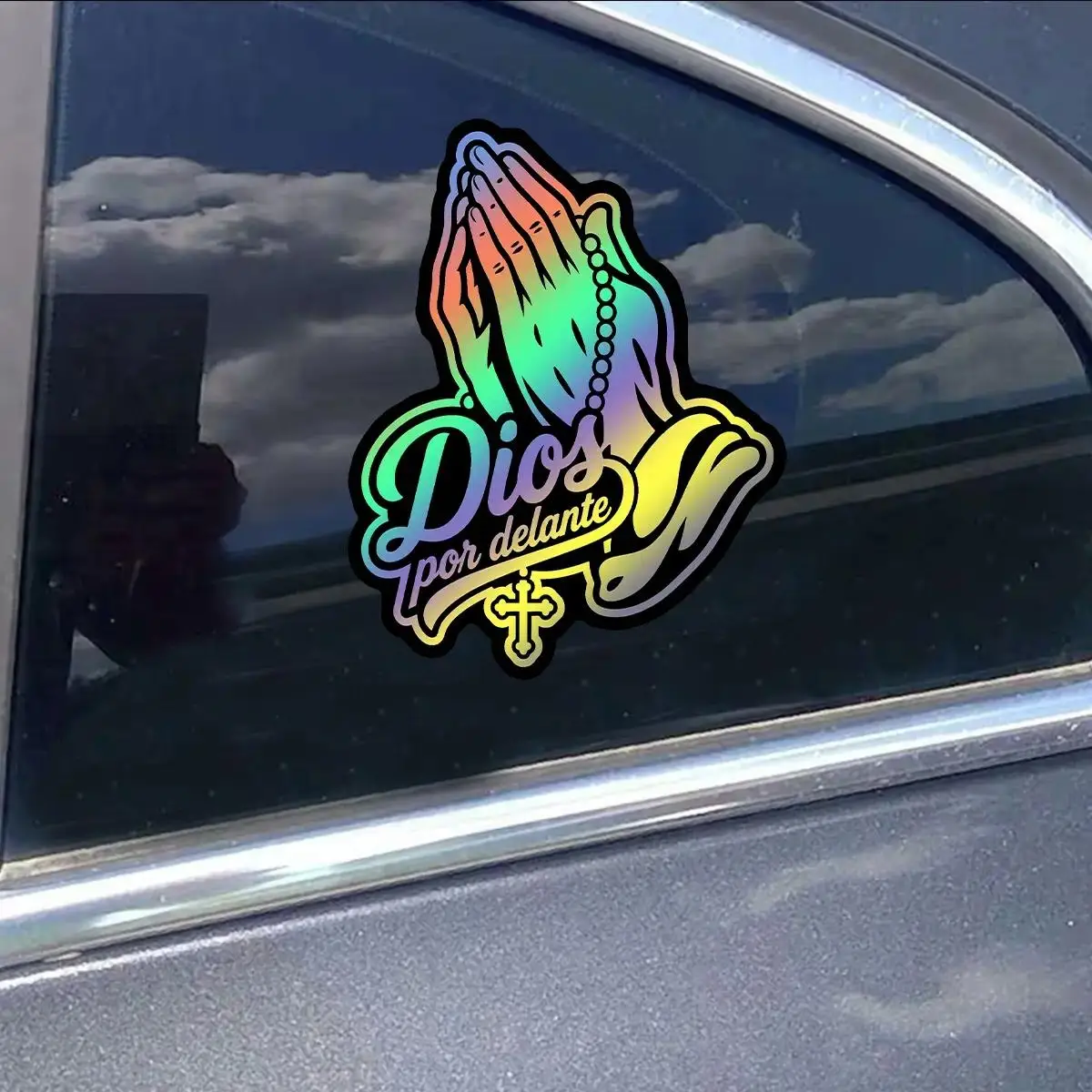 Faith Praying Hands Car Decal 1PC Waterproof Sunproof Vinyl Sticker for Rear Side Window Windshield Auto Decor