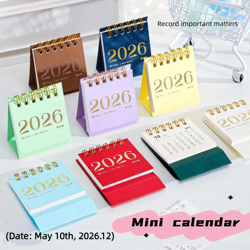 

2026 Mini Small Desk Calendar Desktop Ornament Calendar Book Creative Simple Planner Desktop Office Stationery New Year Gifts