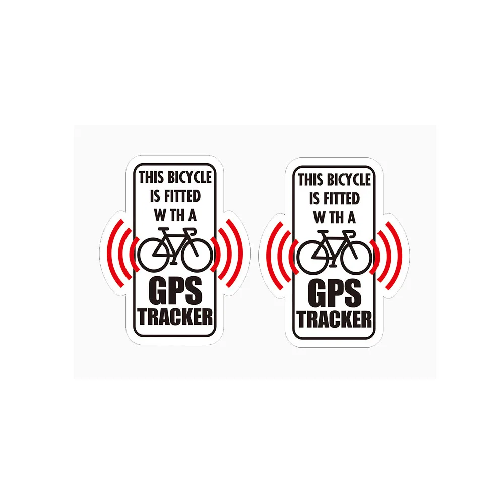 2pcs/set GPS Tracking Warning Sticker Waterproof Vinyl Decal for Motorcycle Bicycle Helmet 6.4x5.1cm