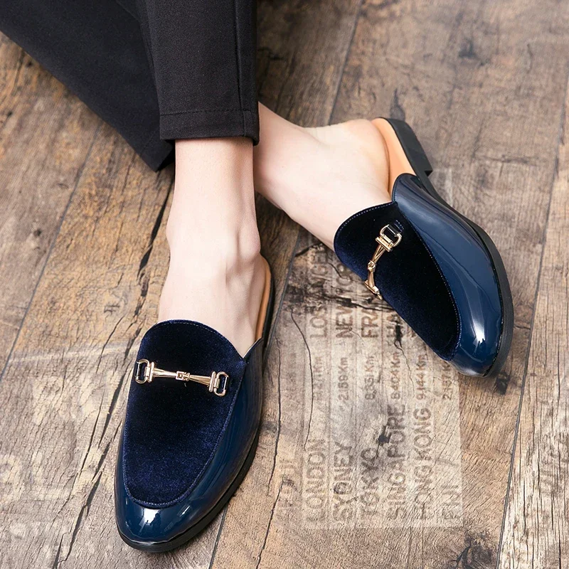 Outdoor Men Breathable Half Shoes for Men Slide Slipper Brand Designer Italian Mens Casual Shoes Hot Sale Italian Loafers