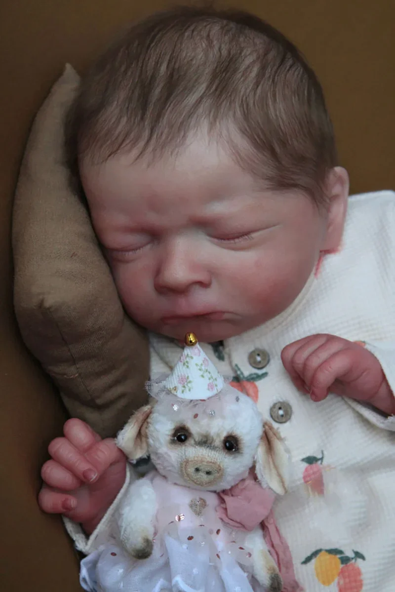 

19-дюймовый миланский комплект спящей куклы реборн, незавершенная неокрашенная пустая кукла «сделай сам», тканевое тело и случайные глаза, коллекционная художественная кукла