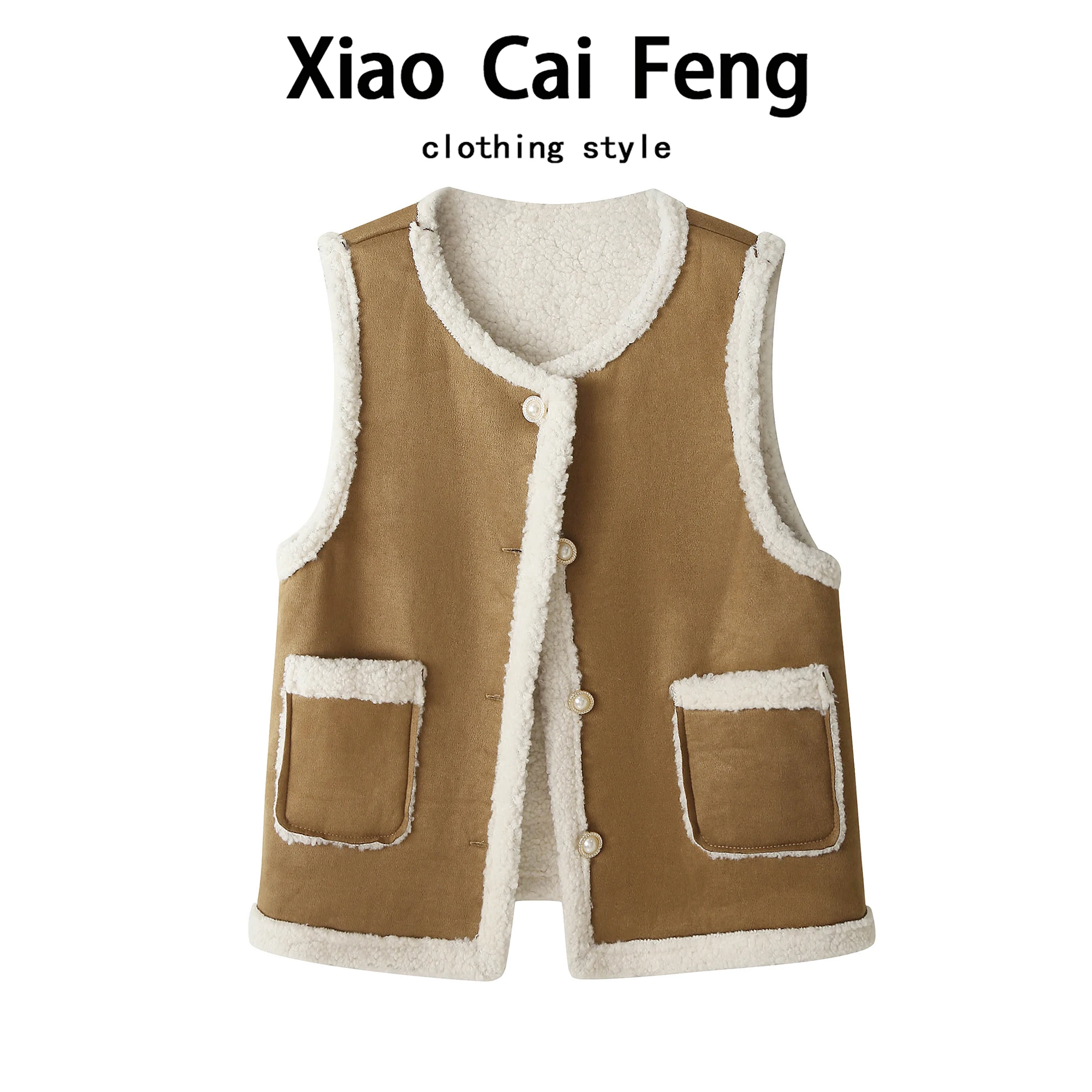 

Women's ort Jaet Lamb Fur Vest Warm Outerwear Inteated Leather And Fur Autumn Winter Faion Commute Sle