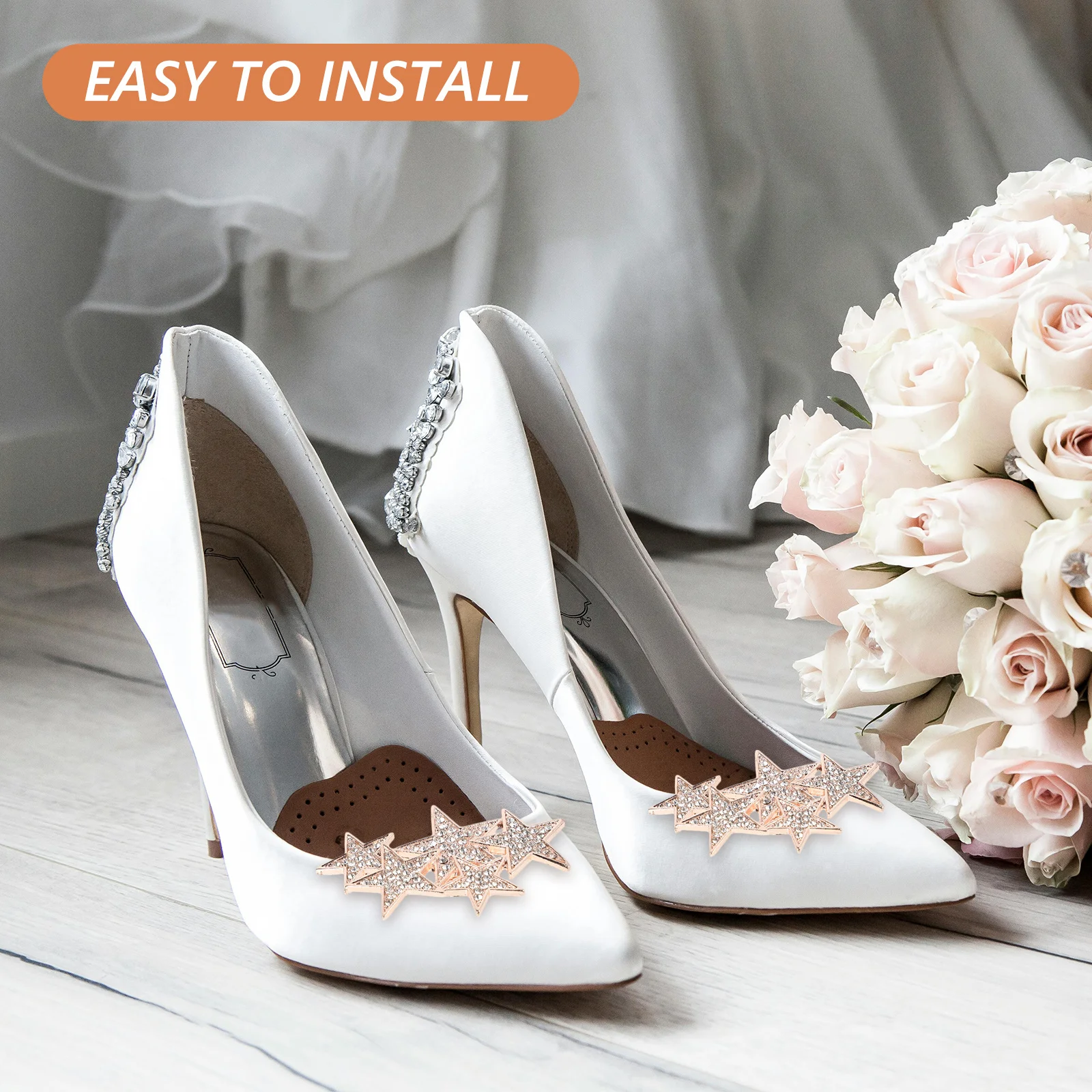 

2pcs Star Shape Shoe Clips Zinc Alloy High Heel Decorations For Bridal Wedding Shoes Charms Women Fashion Jewelry Accessories