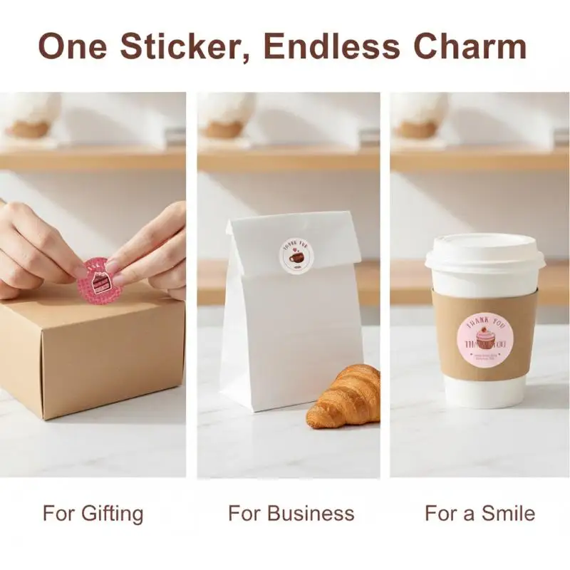 【YA】Bow Thank You Adhesive Stickers 30 Sheets Decorative Sealing Labels for Baby Shower Party Gift Wrapping Envelopes