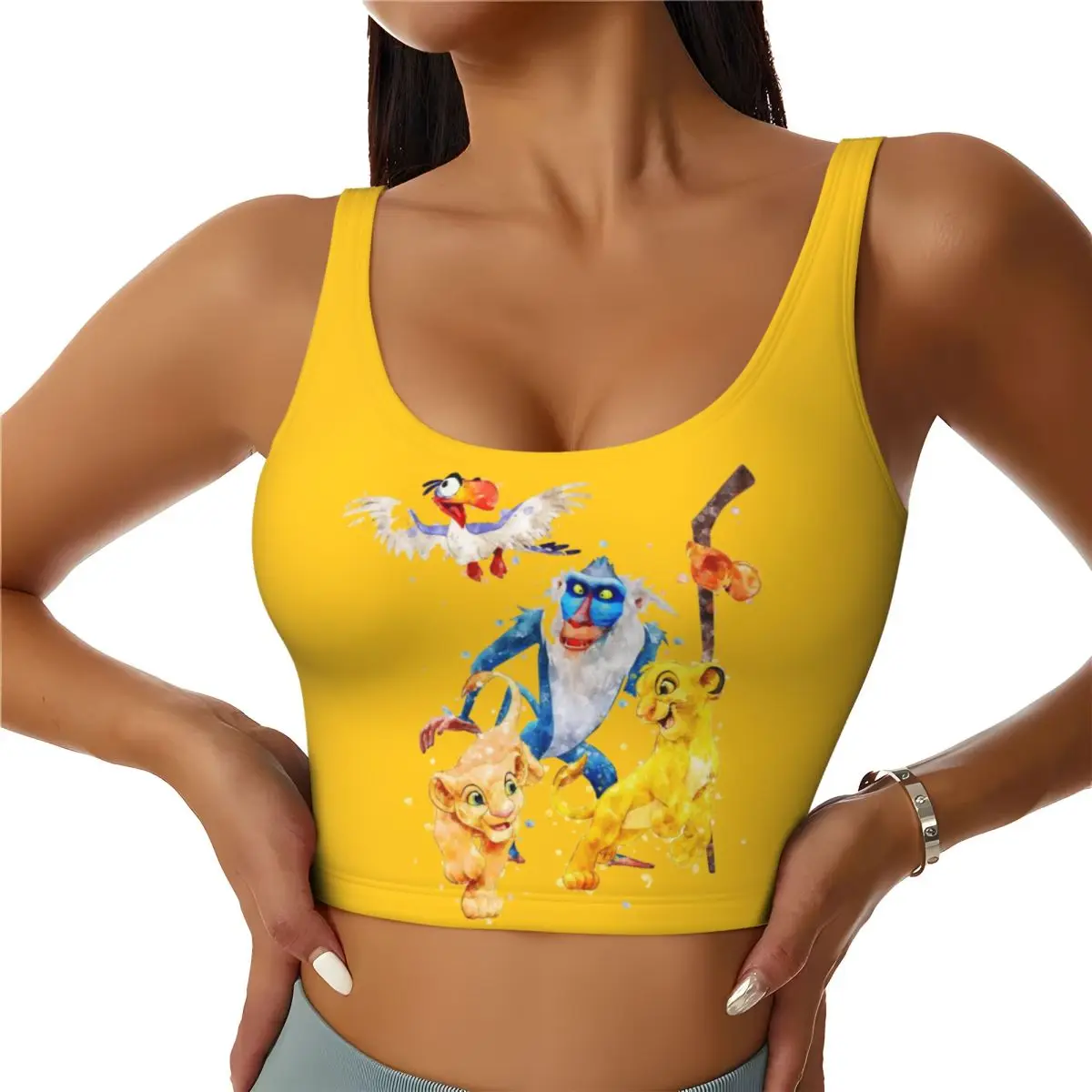 

Custom The Lion King Workout Crop Tank Tops Women Running Sports Bras