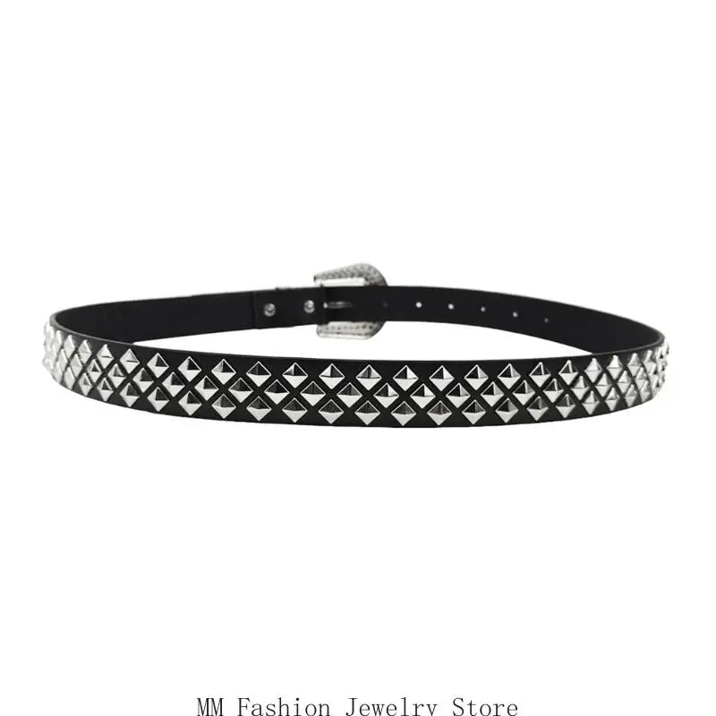

Fashionable Punk Styles Waist Belt with Riviet Studs And PU Leather Perfect For Women Music Festival And Parties