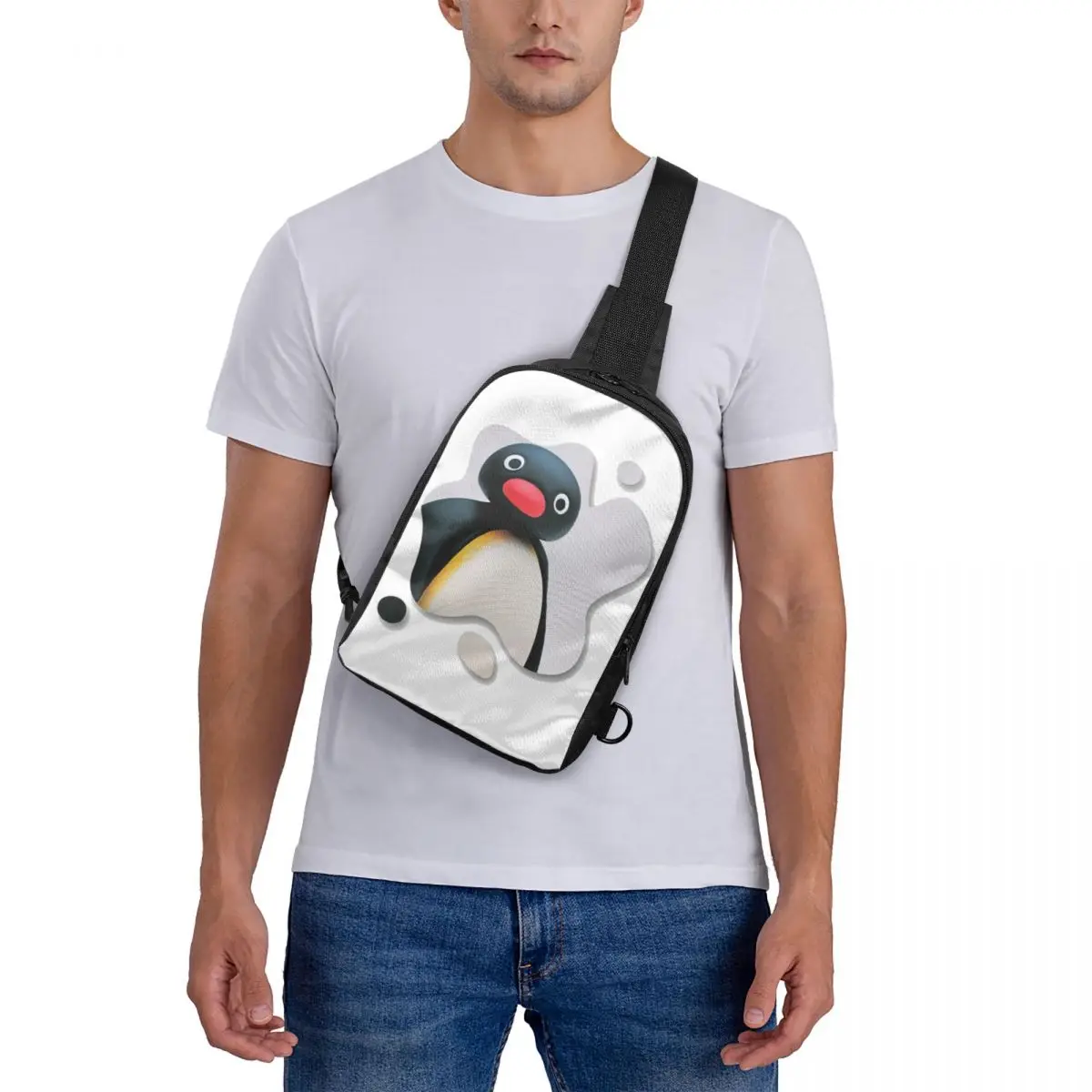 

Pingu Pinga Penguin ТВ нагрудная сумка Рюкзак через плечо Сумка на ремне для мужчин Путешествия Туризм Рюкзак