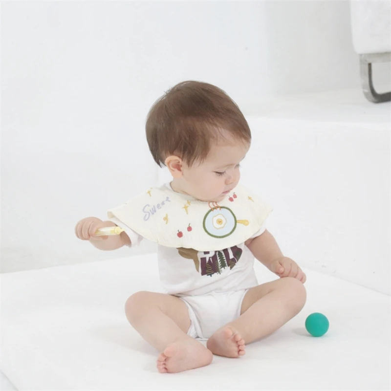 Yếm Cotton 360​ Yếm Xoay Mềm Mại Yếm Chảy Nước Dãi Cho Bé Gái & Bé Trai Quà Tặng D5QF