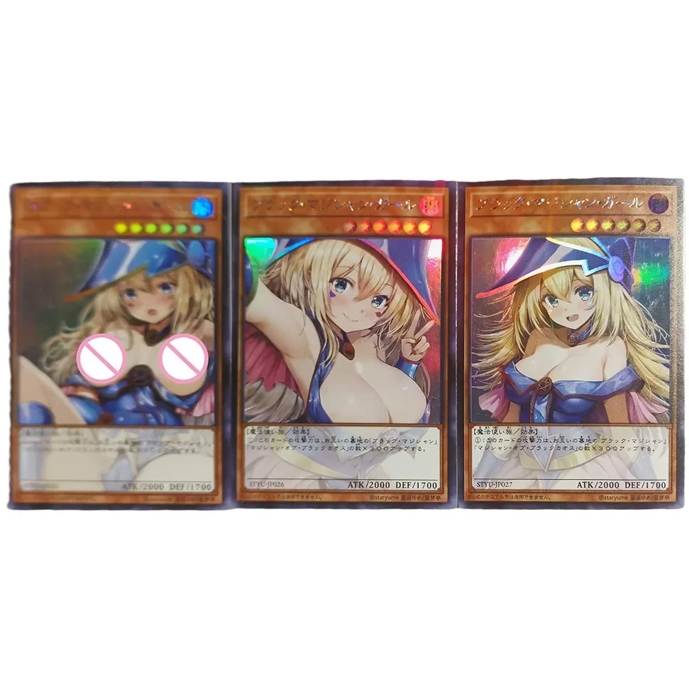 Anime Yu-Gi-Oh DIY ACG Boys Toys Collectible Cards Christmas Birthday Gifts Board Game Black Magician Girl Contests Game Cards