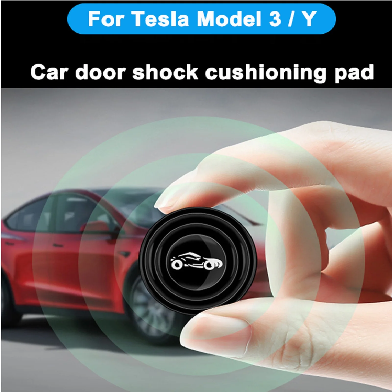 8Pc For Tesla Model 3 Y Car Anti-collision Silicone Pad Auto Door Closing Anti-shock Protection Soundproof Silent Buffer Sticker