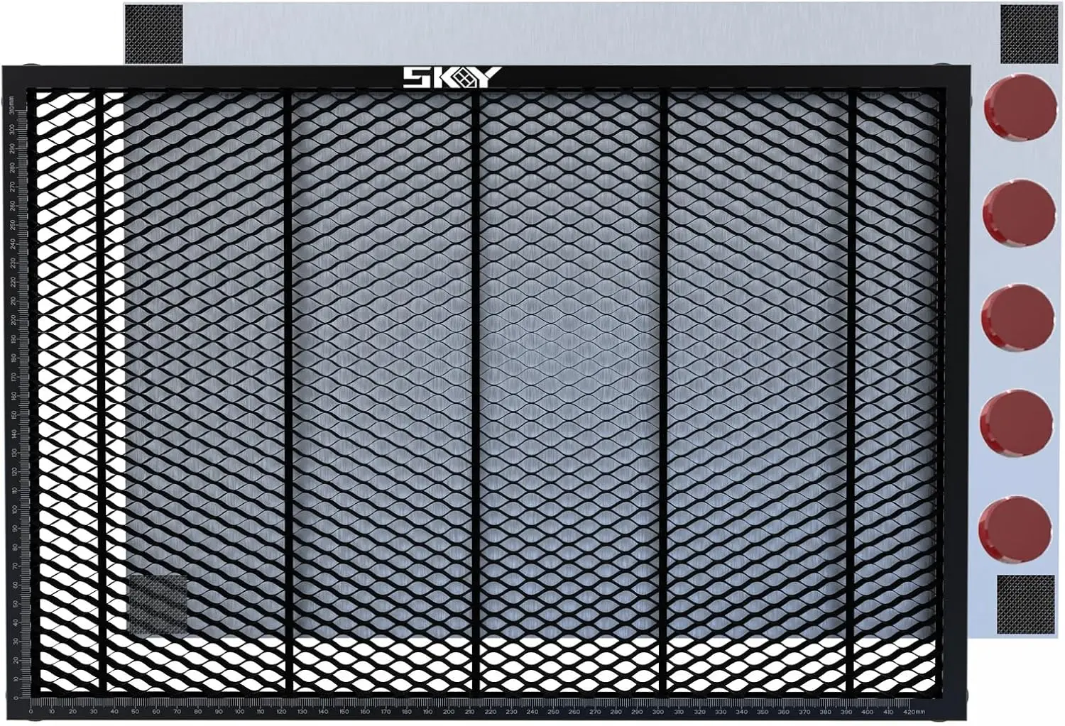 

Honeycomb Laser Bed with Aluminum Panel and Suction Magnets for Engraving and Cutting Machines (18.1x13.6 in)