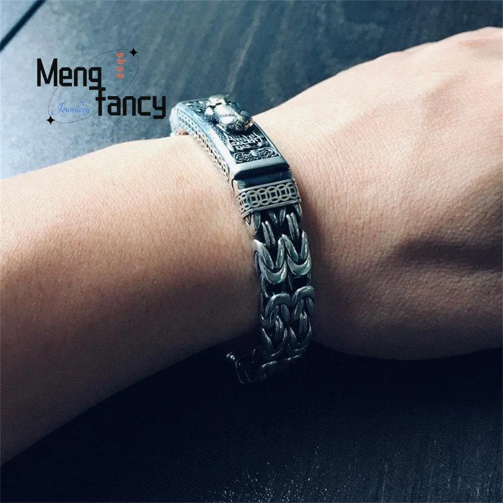 Double Chain Peace Tattoo Money Pixiu Bracelet Personality popular Men Retro Luxury Quality Fine Jewelry Handicraft Holiday Gift