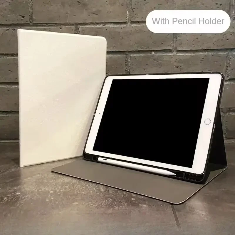 Simple Black White Cover Pencil Holder Funda for Air 5th 4th IPad Pro 11 2022 Ipad Mini 6 Ipad 5th 6th Generation Air 2/3 10.5