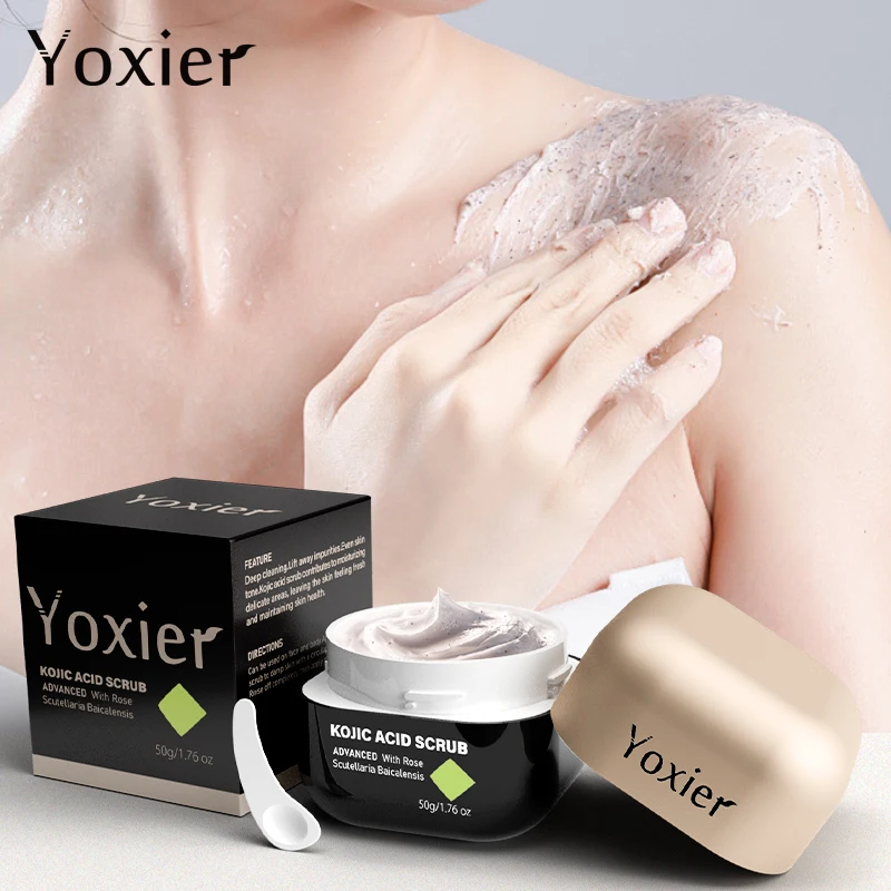 

Face & Body Cleansing Scrub With Kojic Acid And Rose Exfoliating Moisturizing Smooth Rough Skin Nourish Skin Care 50g