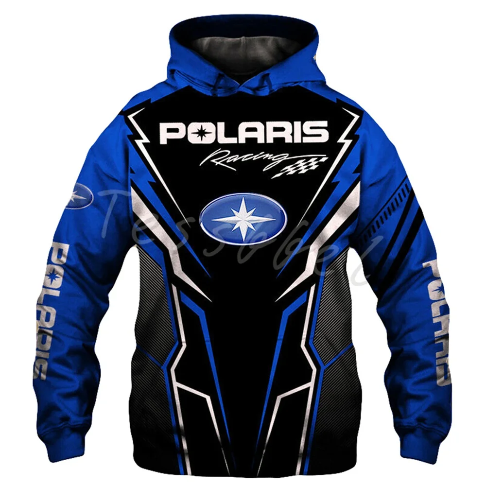 Polaris Racing feminino e masculino Rzr Top de capuz com zíper snowmobile, jaqueta com capuz, moda casual, primavera e outono, v