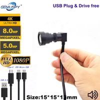 5MP 35MM 25MM Lens Full HD 1080P 4K 8MP UVC OTG Type-C Android  USB Camera Module 30FPS High Speed 2MP CCTV Webcam Support Audio