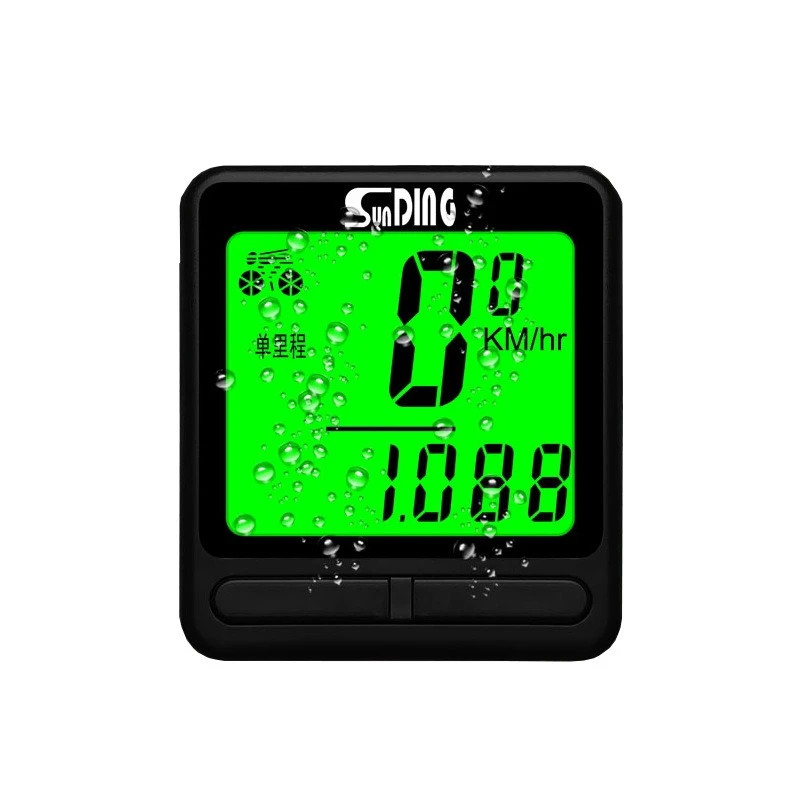 AliExpress 1PC Waterproof Wireless Bike Computer Chinese/English Green Backlit Odometer for MTB Road Bike Cycling Code Table