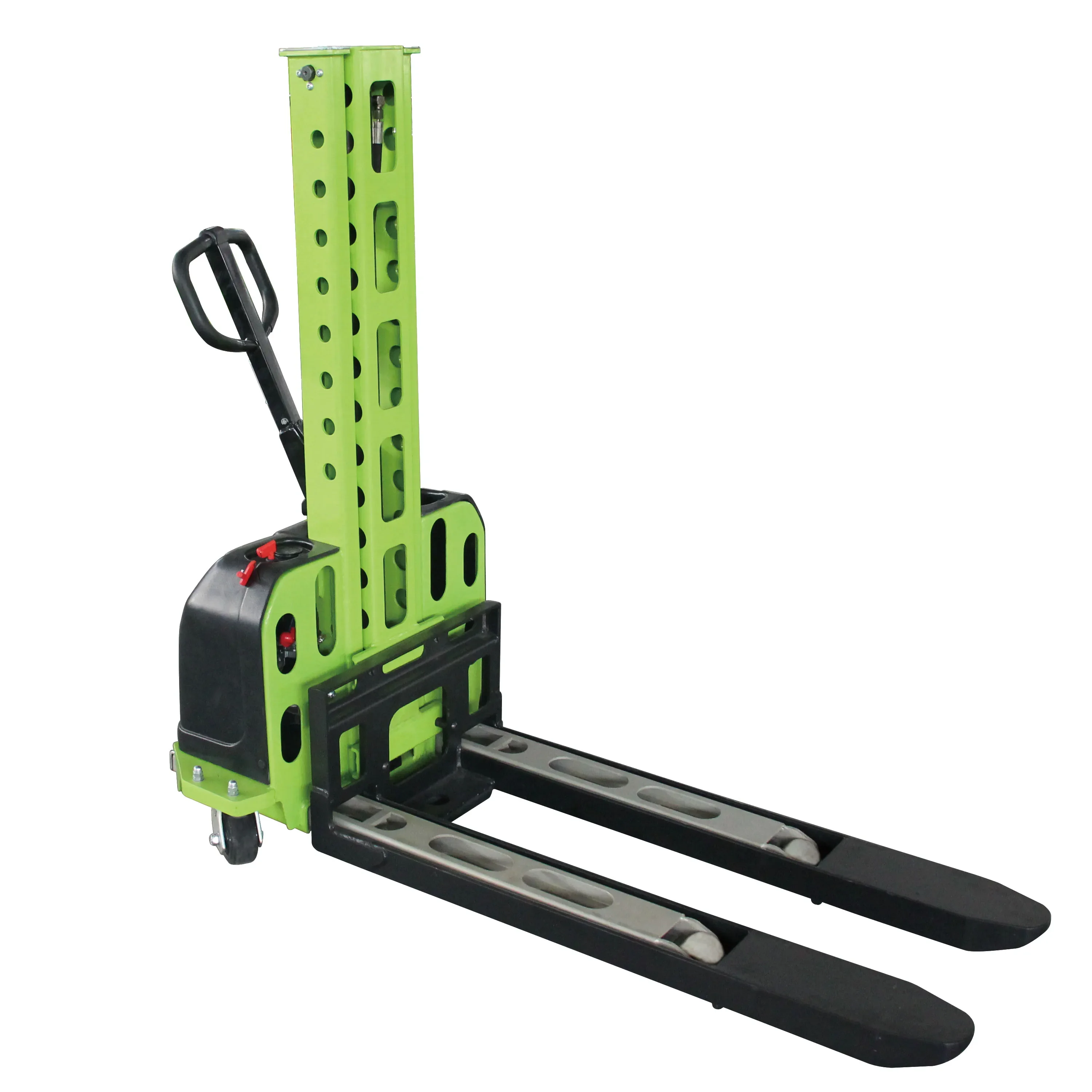 

New 500Kg Self-loading Semi-automatic Electric Pallet Stacker Manual Hydraulic Pallet Truck