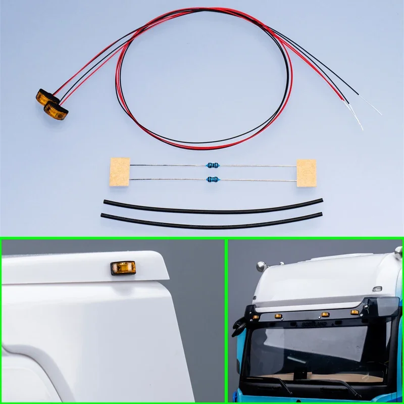 

1 Pair ABS Contour Lamp for 1/14 Tamiya RC Truck Car Scania 770S BENZ VOLVO MAN Diy Parts