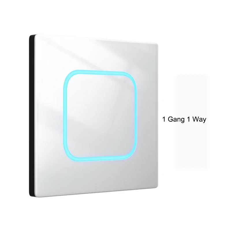 White Tempered Glass Large Aperture LED Switch 1 2 3 4 Gang 1 2 Way Lizard Point Switch Household Wall Switch
