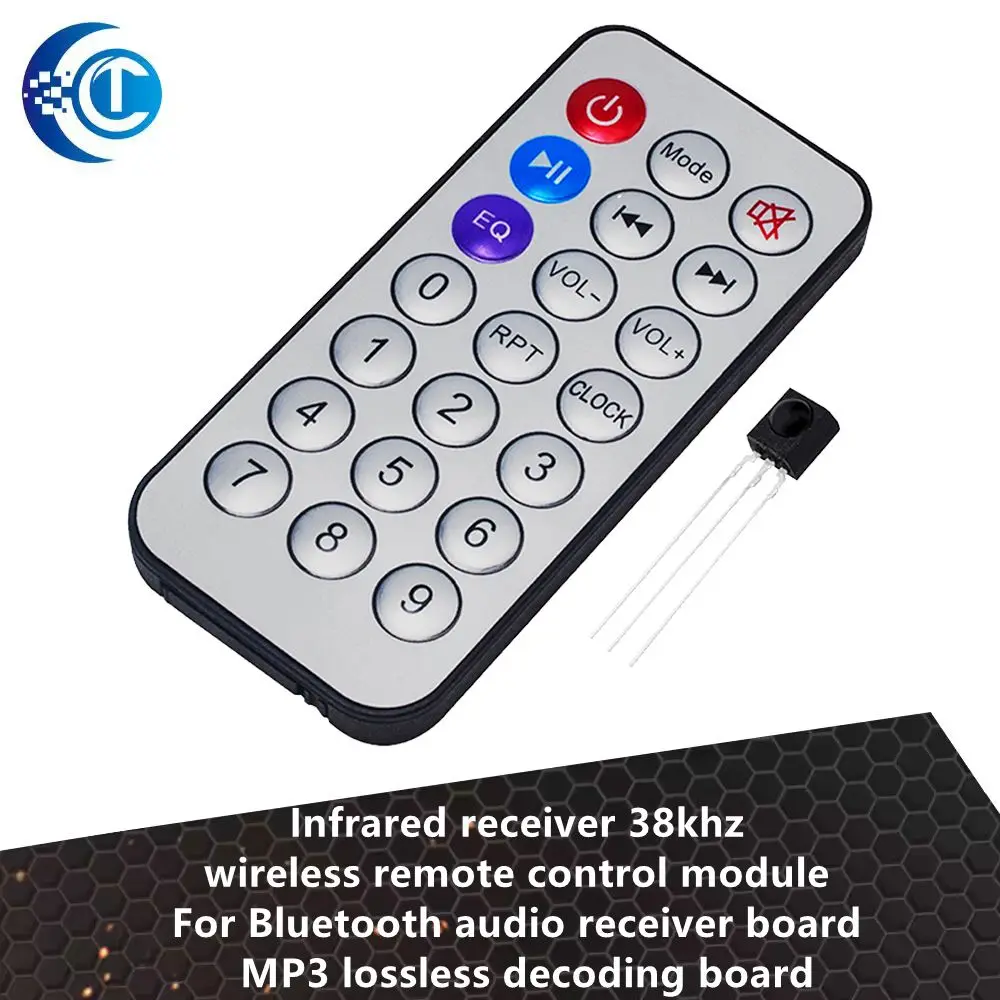 IR Receiver  38 kHz Wireless Remote Control Module Kits For Bluetooth Audio Receiver board  MP3 lossless decoder board