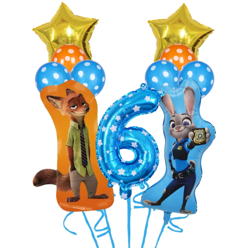 

11pcs Disney Movie Zootopia 2 Balloon 32inch 1-9 Numbers Foil Balloon Birthday Decors Birthday Baby Shower Party Decora Supplies