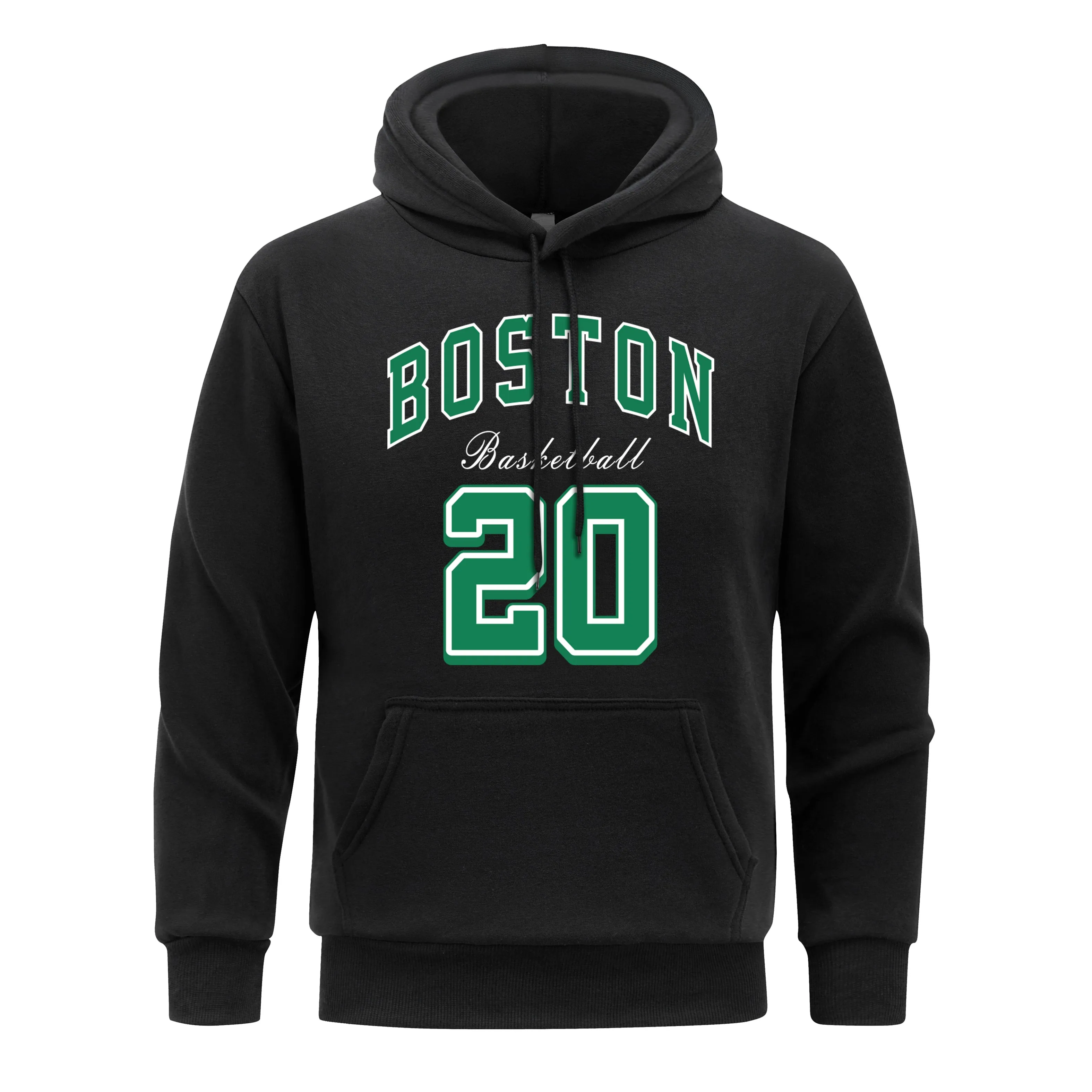 America Boston City Letter Men Hoodie Basketball 20 Name Hoodies Man Warm Fleece Fur-liner Hoody Casual Clothing