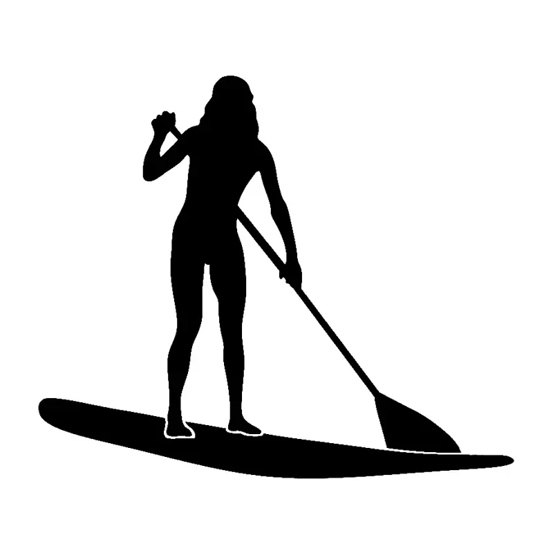 Lady Stand Up Paddle Board modny samochód naklejki winylowe wodoodporne naklejki przeciwsłoneczne spersonalizowana dekoracja samochodu, 15cm * 13cm