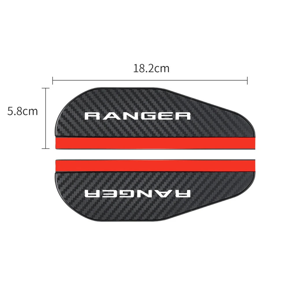 for ford ranger wildtrak F-100 ER, EQ, R Crew 2pcs car Rearview mirror Carbon fiber Rain car accessories