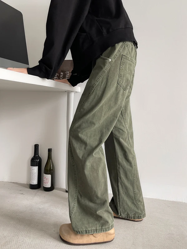 

Мужские джинсы-клеш в американском стиле с пэчворком, зимние, больших размеров, повседневные, длинные брюки, мужские рабочие брюки прямого кроя с эффектом потертости