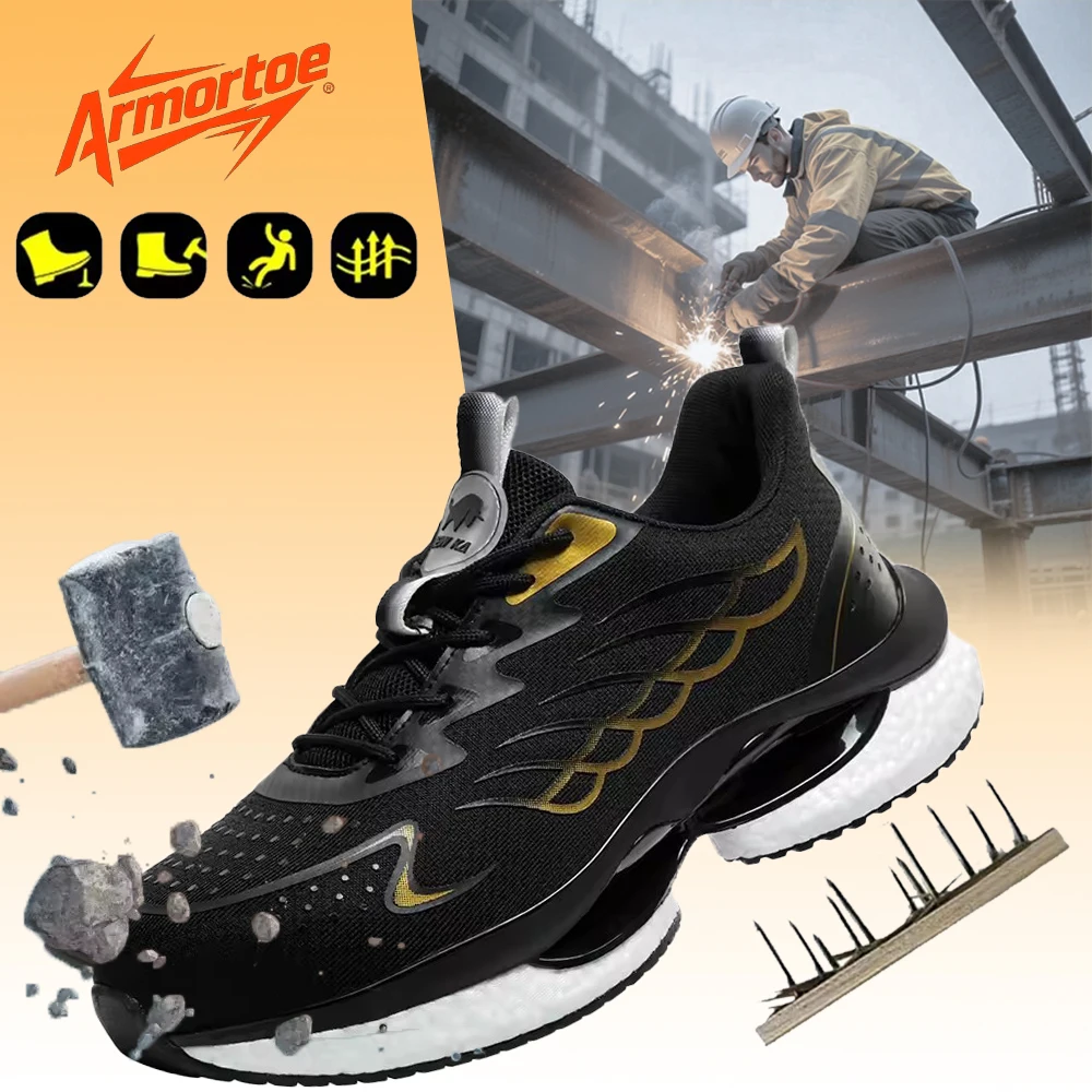 

ArmorToe Shock-absorbing Men's Insulated 6KV Safety Shoes Anti-smash Anti-stabbing Wear-resistant Soft Work Shoes #Armor2513