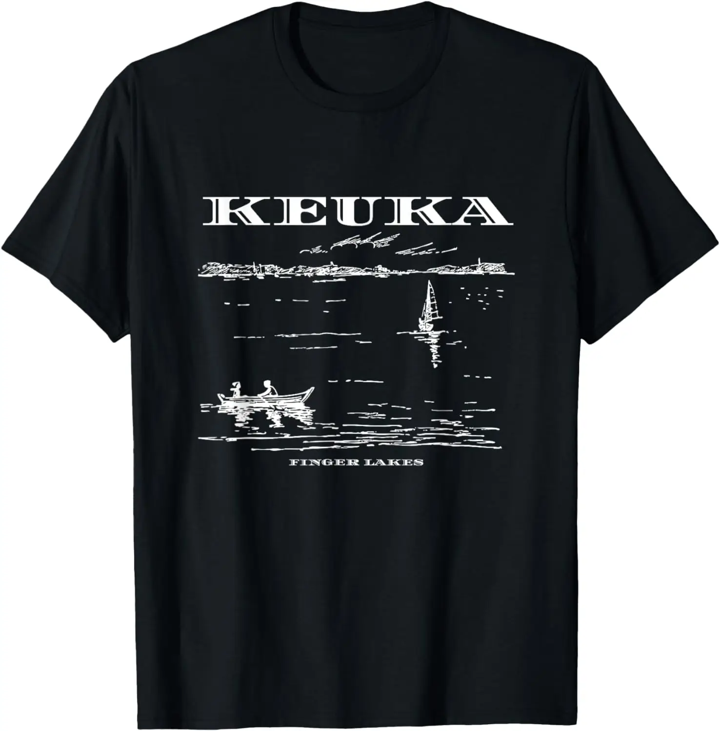 

Scenic Keuka Lake Sailboat Canoeing T-Shirt