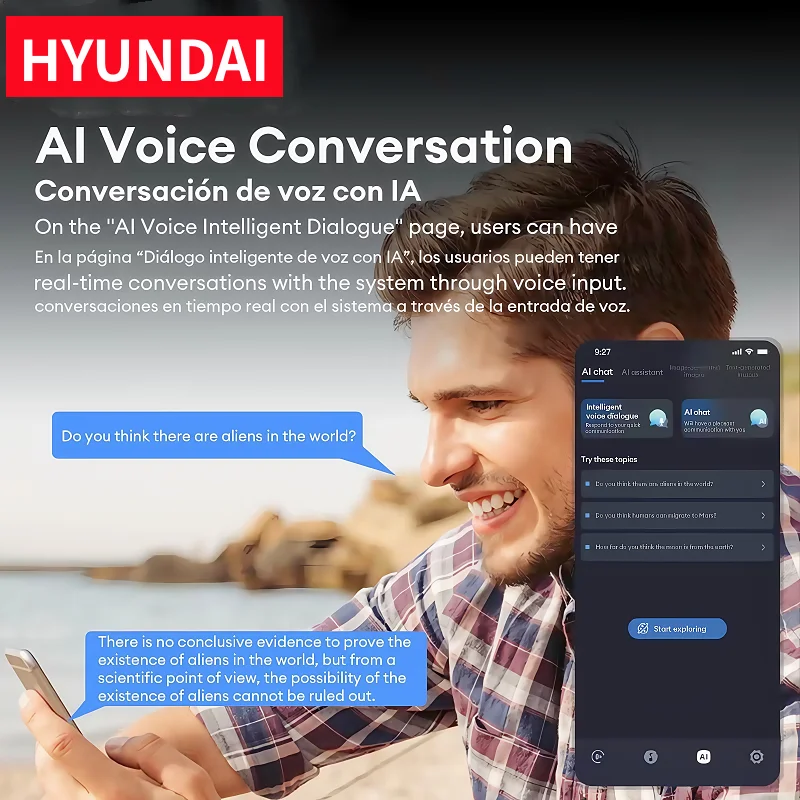 HYUNDAI HY-C29 AI Translation Wireless Earphones Support Multi Languages Real Time Translation Open-Ear OWS Headphones Al Chat